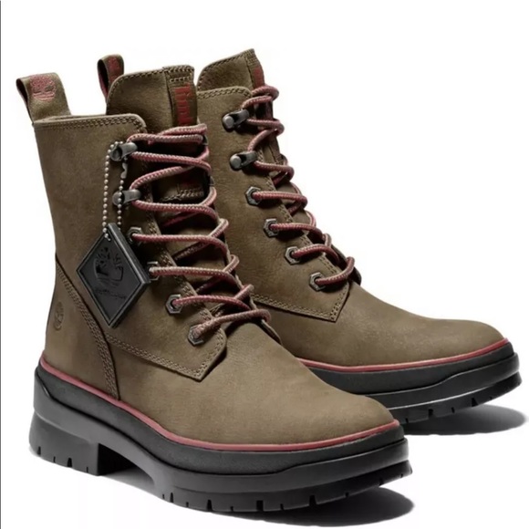 WOMEN'S TIMBERLAND MALYNN EK+ WATERPROOF LACE-UP MID BOOT OLIVE NUBUCK - Picture 4 of 9